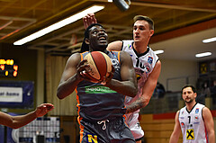 Basketball Superliga 2020/21, Grunddurchgang 18. Runde Flyers Wels vs. Klosterneuburg Dukes, Amineye Lakoju (4), Aleksandar Andjelkovic (10),