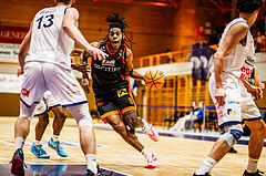 Basketball, win2day Basketball Superliga 2023/224, 5.Qualifikationsrunde, BBC Nord Dragonz, Fürstenfeld Panthers, Alonzo Campbell (9)