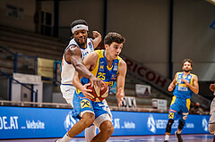 Basketball, bet-at-home Basketball Superliga 2020/21, Grunddurchgang, 6. Runde, Oberwart Gunners, SKN St. Pölten Basketball, Kostas Oikonomopouluos (25)