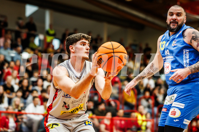 Basketball, win2day Basketball Superliga 2023/24, Viertelfinale Spiel 3, Traiskirchen Lions, SKN St.Pölten, Aleksej Kostic (6) Basketball, win2day Basketball Superliga 2023/24, Viertelfinale Spiel 3, Traiskirchen Lions, SKN St.Pölten, Aleksej Kostic (6)
