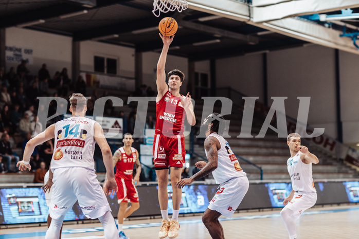 Basketball, Basketball Superliga 2023/24, Gunddurchgang 7. Runde, Oberwart Gunners, BC Vienna, Daniel Koeppel (14), Darko Bajo (13), Kris Monroe (13)