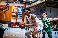 Basketball, bet-at-home Basketball Superliga 2021/22, Playoffs, Viertelfinale Spiel 1, Oberwart Gunners, Kapfenberg Bulls, Rob Howard (5)