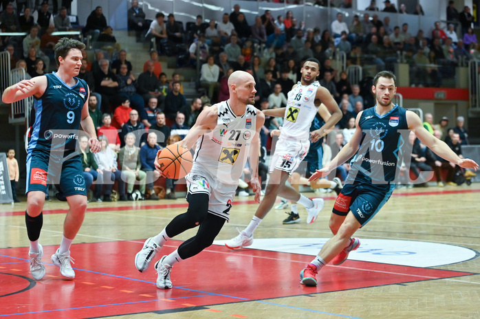 Basketball, Superliga 2023/24, Grunddurchgang 22. Runde, Flyers Wels vs. Vienna Timberwolves,
