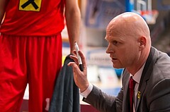 Basketball, ABL 2016/17, Playoff HF Spiel 1, Oberwart Gunners, WBC Wels, Mike Coffin (Headcoach)