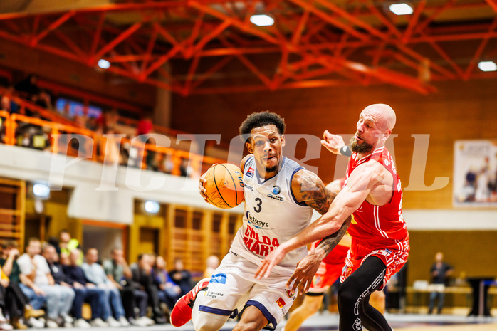 Basketball, win2day Basketball Superliga 2024/25, Grunddurchgang Runde 3, BBC Nord Dragonz, Flyers Wels, Rayshawn Mart (3)