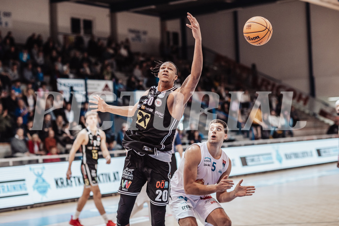 Basketball, Basketball Superliga 2023/24, Gunddurchgang 9. Runde, Oberwart Gunners, Flyers Wels, Christopher Ferguson (20), Simun Kovac (5)