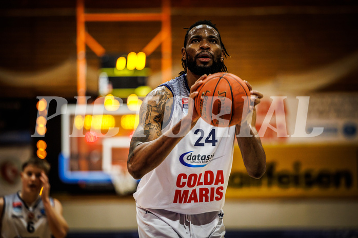Basketball, win2day Basketball Superliga 2022/23, Grunddurchgang Runde 21, BBC Nord Dragonz, UBSC Graz, Aristide Boya (24)
