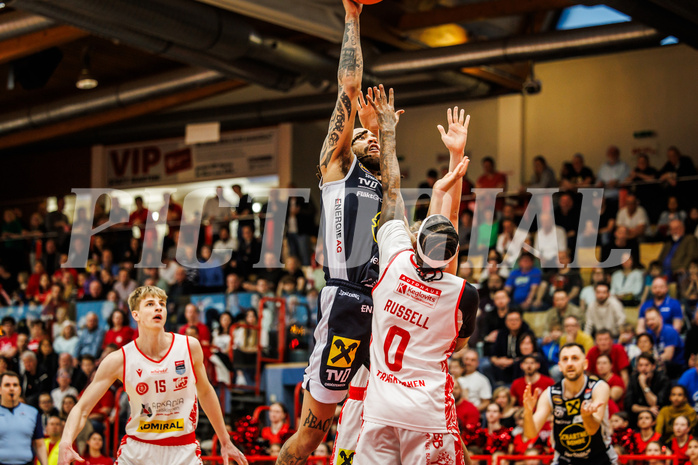 Basketball, win2day Basketball Superliga 2024/25, Platzierungsrunde 9. Runde, Traiskirchen Lions, Gmunden Swans, Devon Cooper (1) Basketball, win2day Basketball Superliga 2024/25, Platzierungsrunde 9. Runde, Traiskirchen Lions, Gmunden Swans, Devon Cooper (1)