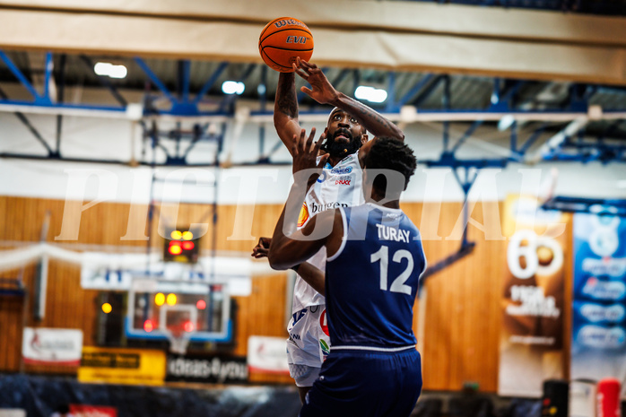 Basketball, win2day Basketball Superliga 2024/25, Grunddurchgang Runde 19, Oberwart Gunners, BBC Nord Dragonz, Siegfried Reid (5)