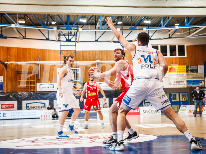 Basketball, bet-at-home Basketball Superliga 2020/21, Grunddurchgang, 18. Runde, Oberwart Gunners, Traiskirchen Lions, Maximilian Schuecker (13)