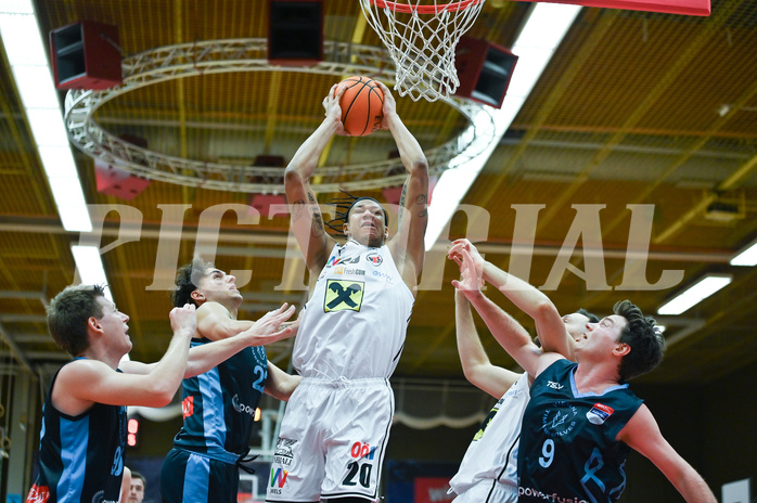 Basketball, Superliga 2023/24, Grunddurchgang 22. Runde, Flyers Wels vs. Vienna Timberwolves,
