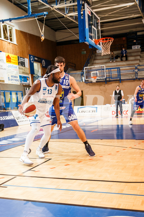 Basketball, bet-at-home Basketball Superliga 2020/21, Grunddurchgang, 14. Runde, Oberwart Gunners, Gmunden Swans, Quincy Diggs (13)
