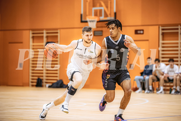 Basketball, Basketball Zweite Liga 2022/23, Grunddurchgang 12.Runde, Basket Flames, Vienna United, Jernej Andolsek Heine (1), Obinna Anthony Ndukwe (5)