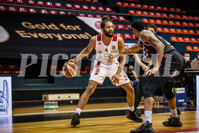 Basketball, bet-at-home Basketball Superliga 2020/21, Grunddurchgang 17.Runde, BC Vienna, Flyers Wels, Richaud Pack (4)