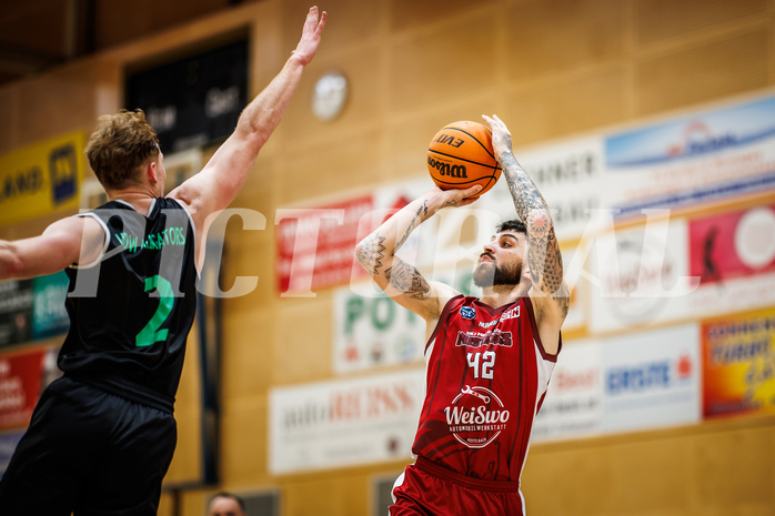 Basketball, Basketball Zweite Liga 2023/24, Playoff, Finale Spiel 1, Mistelbach Mustangs, Union Deutsch Wagram Aligators, Zdenek Nehyba (42)