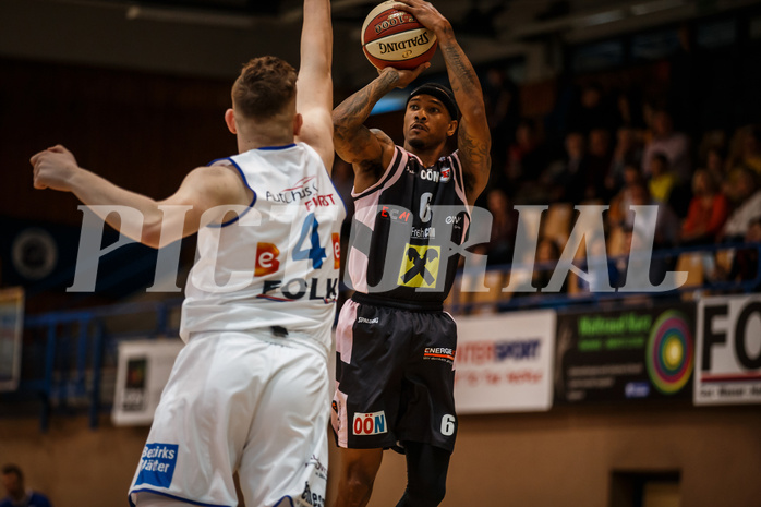 Basketball, Admiral Basketball Superliga 2019/20, Platzierungsrunde 5. Runde, Oberwart Gunners, Flyers Wels, Derek Jackson Jr. (6)