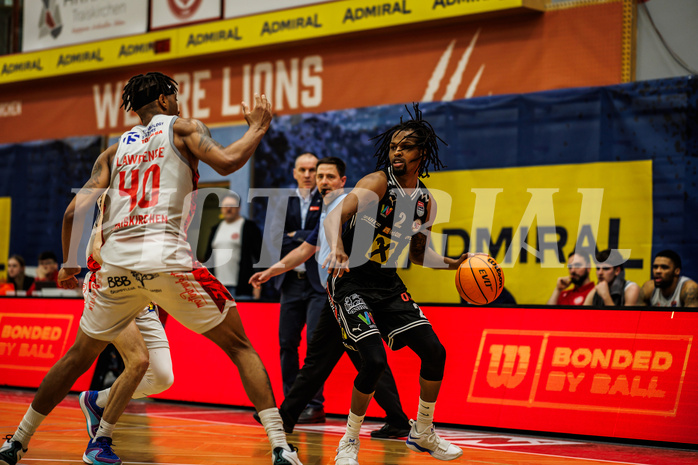 Basketball, win2day Basketball Superliga 2023/24, Grunddurchgang 21.Runde, Traiskirchen Lions, Flyers Wels, Terell Allen (2)