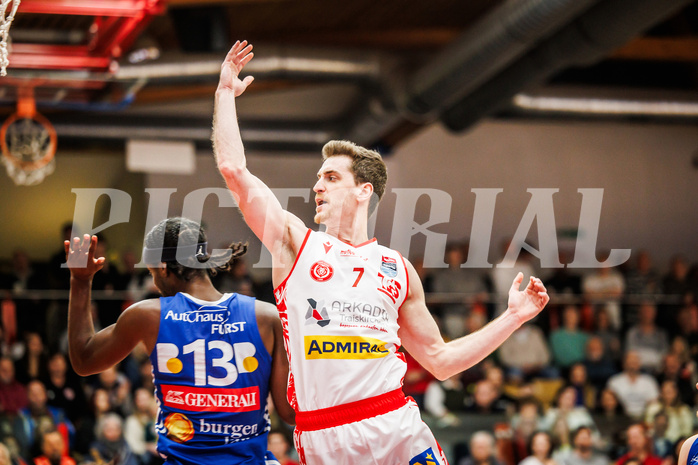 Basketball, Basketball Austria Cup 2024/25, Viertelfinale, Traiskirchen Lions, Oberwart Gunners, Benedikt Güttl (7)