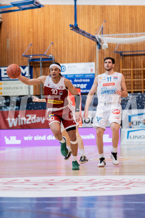 Basketball, Basketball Superliga 2022/23, Grunddurchgang Runde 20 , Oberwart Gunners, Flyers Wels, Evan Taylor (10), John Joseph Rauch (11)