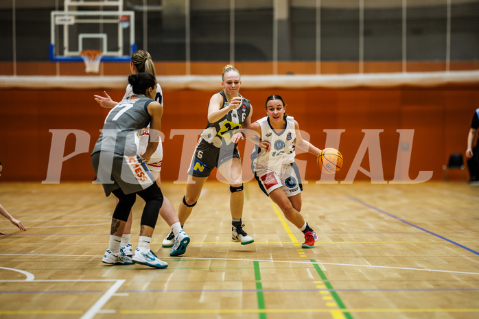 Basketball, Win2Day Basketball Damen Superliga 2024/25, Grunddurchgang 9.Runde, Vienna Timberwolves, Klosterneuburg Duchess, Sina Höllerl (6), Sophie Kunert (16)