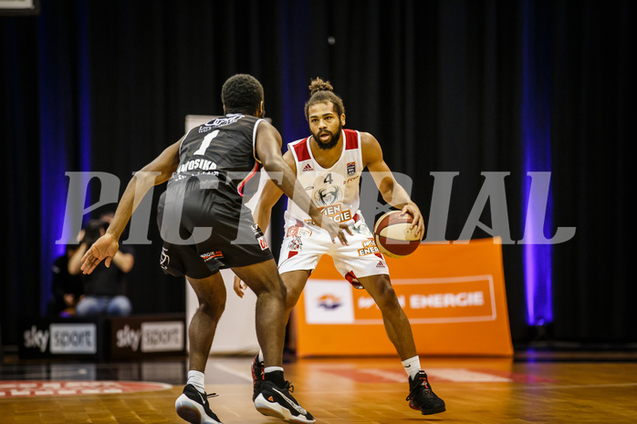 Basketball, bet-at-home Basketball Superliga 2020/21, Grunddurchgang 17.Runde, BC Vienna, Flyers Wels, Richaud Pack (4)