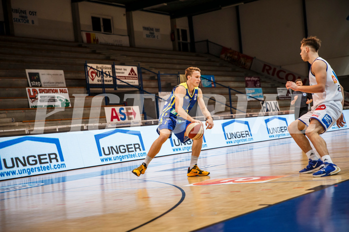 Basketball, bet-at-home Basketball Superliga 2020/21, Grunddurchgang, 12. Runde, Oberwart Gunners, UBSC Graz, Valentin Siegmund (7)