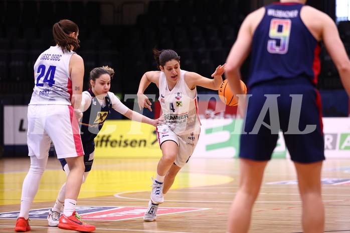 04.02.2024, Graz, Raiffeisen Sportpark, Basketball Damen Superliga 2023/24, Grunddurchgang 11.Runde, UBSC-DBBC Graz - SKN St. Pölten Frauen ,  
