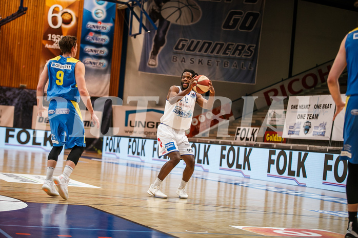Basketball, bet-at-home Basketball Superliga 2020/21, Platzierungsrunde, 8. Runde, Oberwart Gunners, SKN St. Pölten, Quincy Diggs (13)