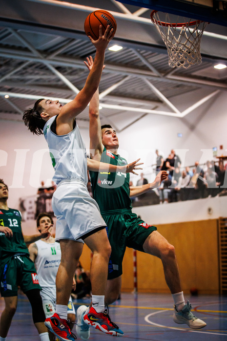 Basketball, Basketball Zweite Liga 2024/25, Grunddurchgang 7.Runde, UDW Alligators, Dornbirn Lions, Dean Halilagic (16), Artur Mauderer (14)