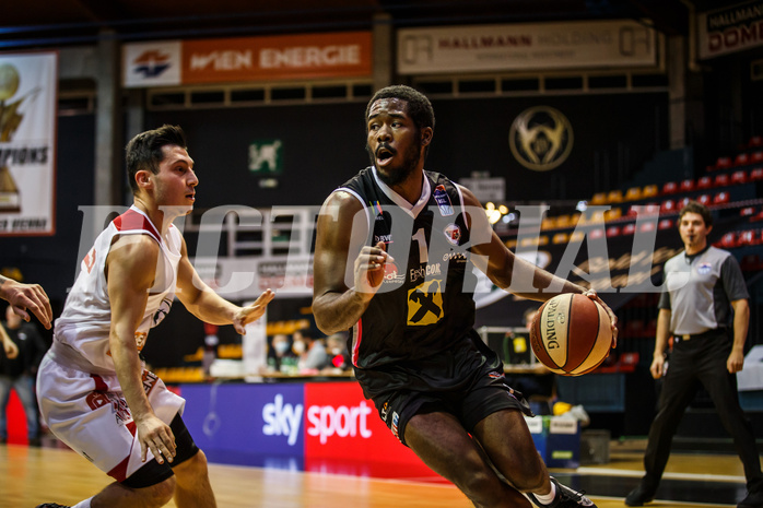 Basketball, bet-at-home Basketball Superliga 2020/21, Grunddurchgang 17.Runde, BC Vienna, Flyers Wels, Austen Awosika (1)