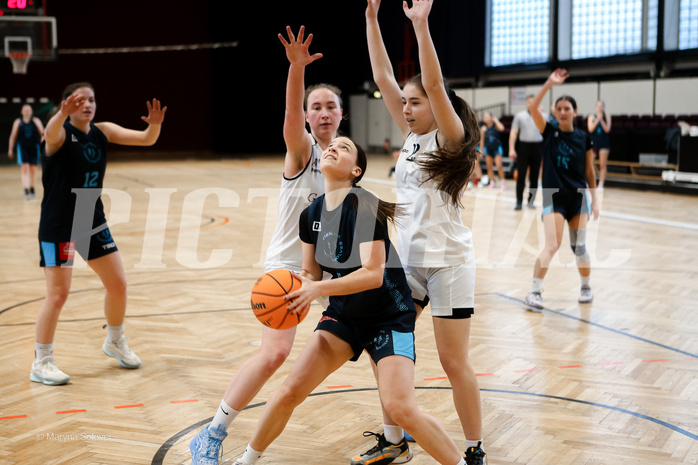 15.02.2025 Österreichischer Basketballverband 2024/25, SLWU19, Basket Flames UNION vs. Vienna Timberwolves
