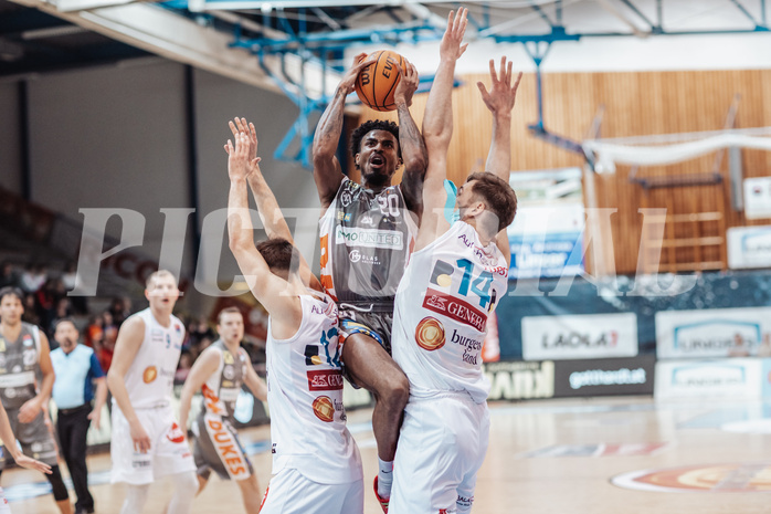 Basketball, Basketball Superliga 2023/24, Grunddurchgang 20.Runde, Oberwart Gunners, Klosterneuburg Dukes, Jonathan Knessl (12), Michael Weathers (20), Daniel Koeppel (14)