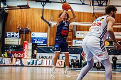 Basketball, win2day Basketball Superliga 2024/25, Grunddurchgang Runde 19, Oberwart Gunners, BBC Nord Dragonz, Lukas Hahn (25)