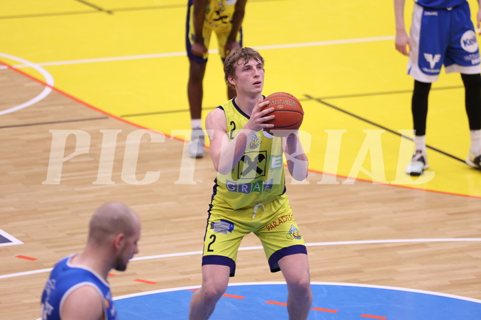 18.02.2023, Graz, Raiffeisen Sportpark Graz, Basketball Superliga 2022/23, Grunddurchgang, Runde 22, UBSC Raiffeisen Graz vs. Unger Steel Gunners Oberwart