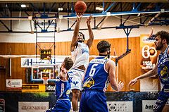 Basketball, bet-at-home Basketball Superliga 2021/22, Platzierungsrunde Spiel 1, Oberwart Gunners, Gmunden Swans, Connor Cashaw (13)