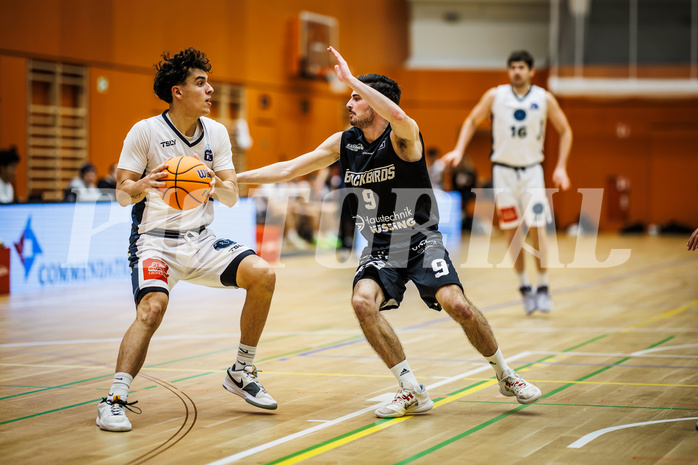 Basketball, Basketball Zweite Liga 2024/25, Grunddurchgang 8.Runde, Vienna Timberwolves, Güssing Blackbirds, Daniele Kuchar (22), Thomas Linzer (9)