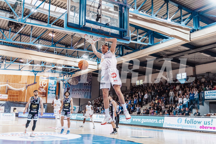 Basketball, Basketball Superliga 2023/24 , VF 2, Oberwart Gunners, Gmunden Swans, Edi Patekar (9)