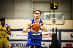 Basketball, bet-at-home Basketball Superliga 2021/22, Platzierungsrunde 9.Runde, SKN St. Pölten Basketball, Oberwart Gunners, Jonathan Knessl (12)