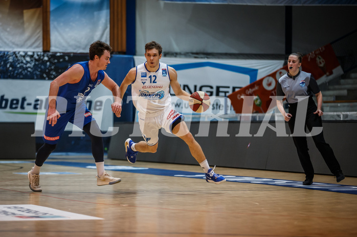 Basketball, bet-at-home Basketball Superliga 2020/21, Grunddurchgang 11. Runde, Oberwart Gunners, Vienna DC Timberwolves, Jonathan Knessl (12)