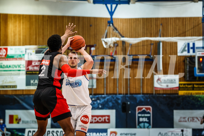 Basketball, bet-at-home Basketball Superliga 2021/22, Grunddurchgang Runde 4, Oberwart Gunners, BC GGMT Vienna, Renato Poljak (16)