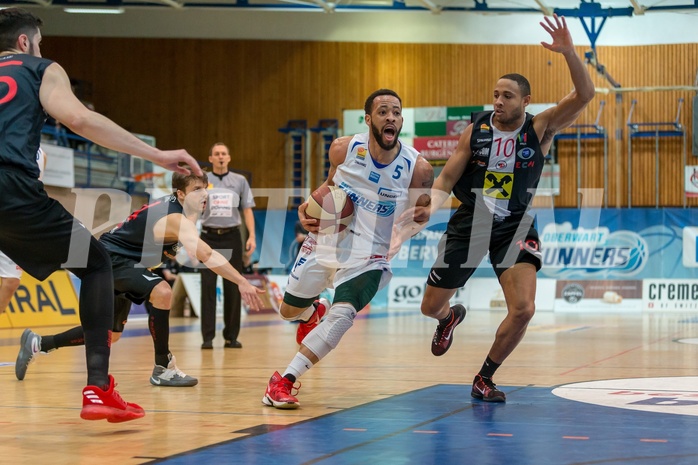 Basketball, ABL 2017/18, Grunddurchgang 21.Runde, Oberwart Gunners, WBC Wels, Louis Dabney Jr. (5)