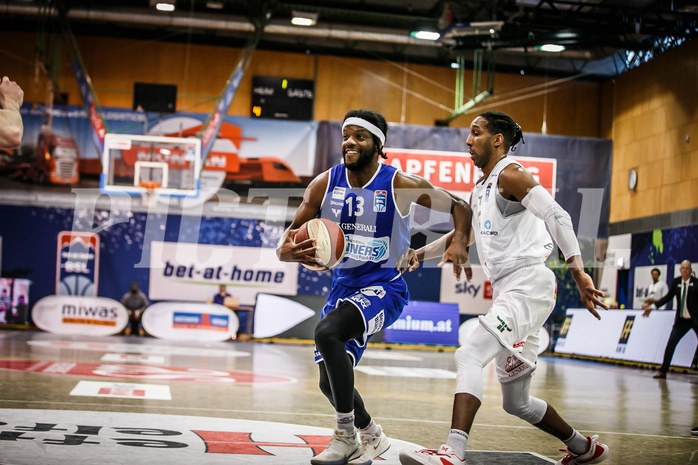 Basketball, bet-at-home Basketball Superliga 2020/21, Platzierungsrunde 9.Runde, Kapfenberg Bulls, Oberwart Gunners, Quincy Diggs (13)