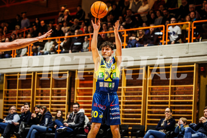 Basketball, win2day Basketball Superliga 2024/25, Grunddurchgang Runde 13, BBC Nord Dragonz, UBSC Graz, Elias Podany (10)#