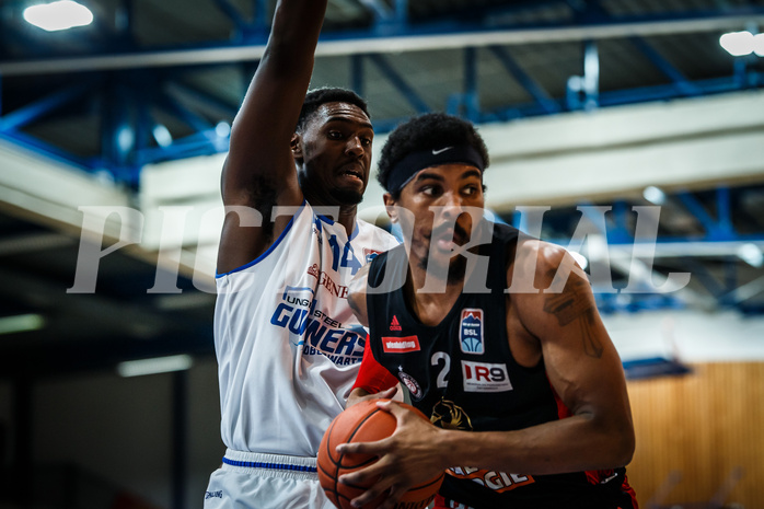 Basketball, bet-at-home Basketball Superliga 2021/22, Grunddurchgang Runde 4, Oberwart Gunners, BC GGMT Vienna, Michael Hughes (2)