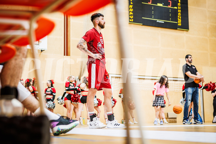 Basketball, Basketball Zweite Liga 2023/24, Playoff, Finale Spiel 1, Mistelbach Mustangs, Union Deutsch Wagram Aligators, Kerim Dragolj (24)
