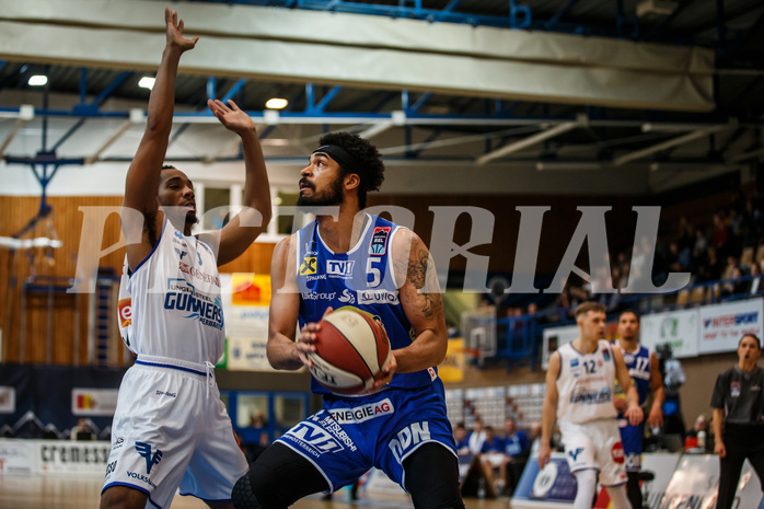 Basketball, Admiral Basketball Superliga 2019/20, Platzierungsrunde 3. Runde, Oberwart Gunners, Gmunden Swans, Javion Ogunyemi (5)