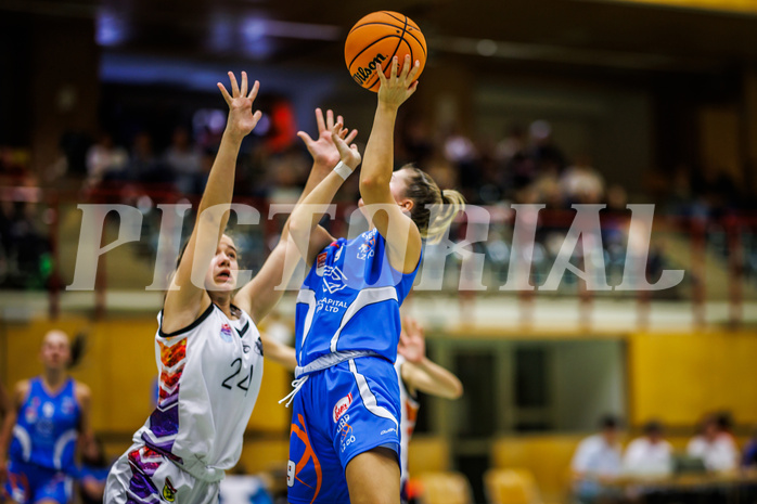 Basketball, Win2Day Basketball Damen Superliga 2023/24, Grunddurchgang 1.Runde, Vienna United, DBB LZ OÖ, Christina Hofstetter (24), Lisa Ganhör (9)