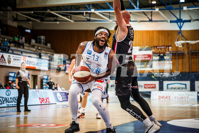 Basketball, bet-at-home Basketball Superliga 2020/21, Grunddurchgang, 4. Runde, Oberwart Gunners, Raiffeisen Flyers Wels, Quincy Diggs (13)