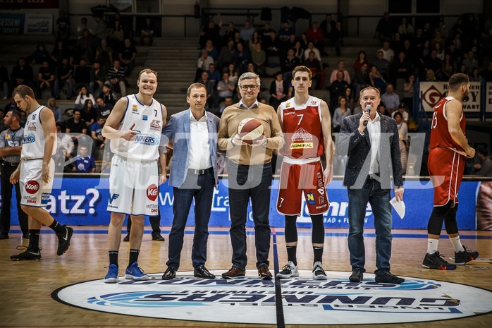 Basketball, ABL 2018/19, Grunddurchgang 29.Runde, Oberwart Gunners, Traiskirchen Lions, Ehrenaufwurf