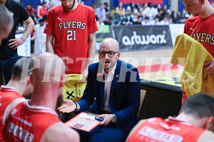 Basketball Superliga 2024/25, Playoff, Viertelfinale Spiel 1, Flyers Wels vs BBC Nord Dragonz,
